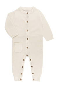 Gebreide overall valig grof gebreid beige