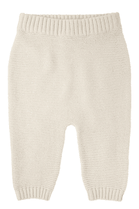 Gebreide broek valig beige