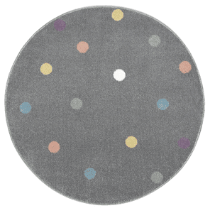 Happy Rugs Wheel kindertapijt zilvergrijs/multi rond