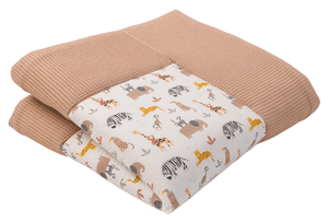 Coperta a gattoni Waffle Pique Motif Sand Savannah 140x140 cm