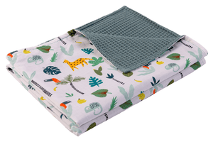 Babydeken Wafel Pique Salie Groen Regenwoud 70x100 cm