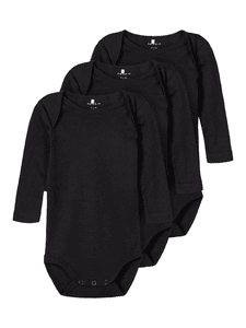 Langarmbody 3er Pack Black