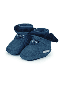 Babyschoen blauw gemêleerd