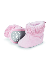 baby boots strikket mansjetter rosa