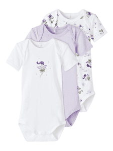 Korte mouw Bodysuit 3 Pack Orchid Petal