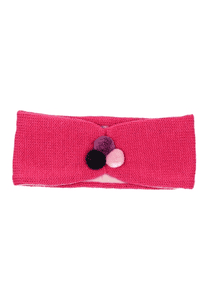 Bandeau tricoté pompon rose