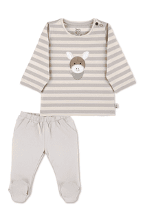 Set shirt met lange mouwen en broek lichtgrijs