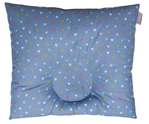 Coussin bébé EasyDorm Nick bleu coeurs multicolores