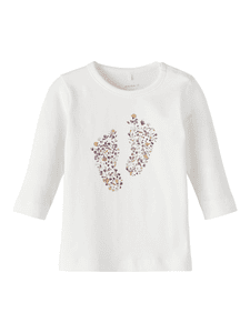 Langarmshirt Nbflenette White Alyssum