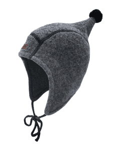 Gorra de punta con pompón gris medio melange