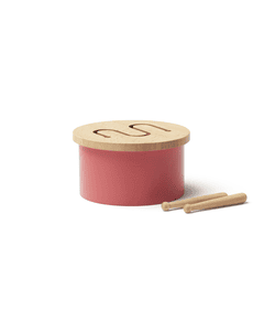 Tambour enfant bois rouge clair