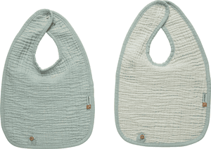 bébé jou® Bib 2-pack Pure Cotton Green