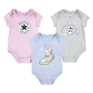 Lot de 3 bodies violet/bleu/gris