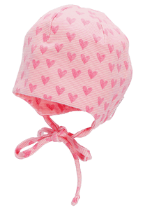 Beanie hjerter pink