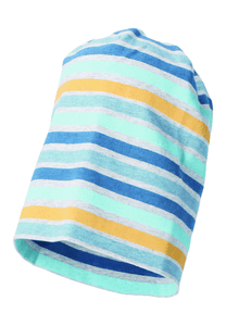 Slouch-Beanie Streifen mittelblau