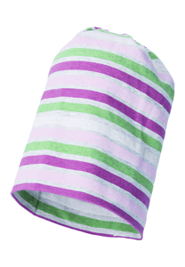 Bonnet slouch à rayures rose
