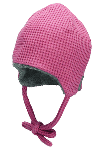 Gorro con aspecto de gofre rosa