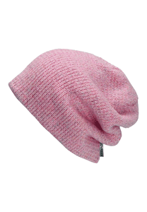 Bonnet Slouch tricoté rose