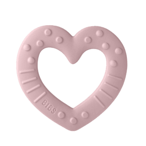 Teething ring Baby Bitie Peach Heart fra 3 måneder, Pink Plum