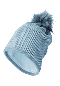 Gorro de pompones efecto purpurina plata melange