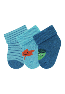 Lot de 3 chaussettes premier âge milleraies bleu