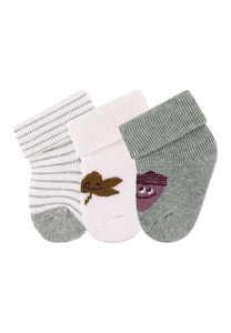 First Baby Socks 3-Pack Gestreept ecru