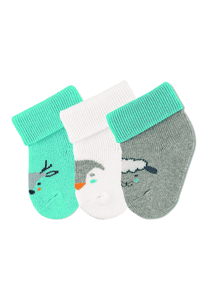 Lot de 3 chaussettes premier âge Elan turquoise clair