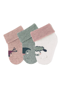 First Baby Ponožky 3-Pack Moose beige melange