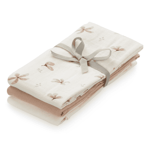Mjukduk 3-pack Vind flower Gräddbrun beige