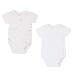 Lot de 2 bodies roses/blancs