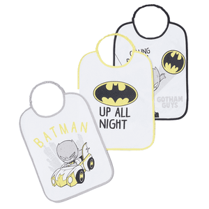 Bavoir pack de 3 Batman blanc