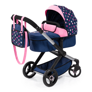 Design Passeggino duo per bambole, Xeo Blu/Rosa