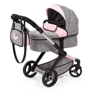 Design Poussette poupon combinée Xeo gris/rose