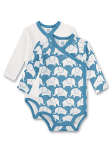 Wikkel-around lichaam dubbel pack olifant off white /turquoise