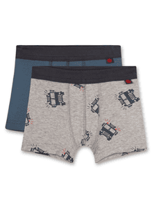 Shorts Doppelpack grau/blau