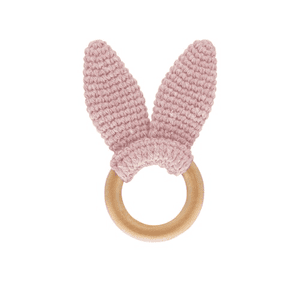 Anneau de dentition lapin bois, rose