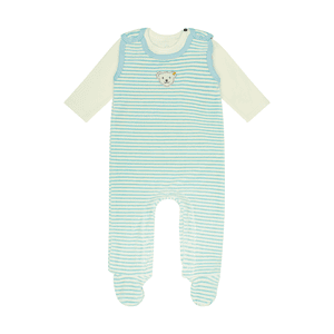 Strampler-Set stripes celestail blue