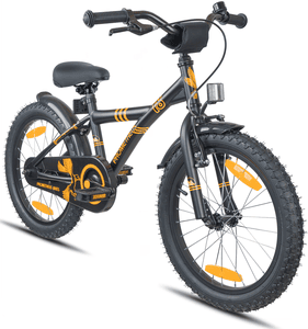 Kinderfiets 18 inch zwart-mat oranje