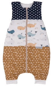 Sommer-Schlafsack mit Füßen Wale