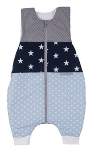 Sommer-Schlafsack mit Füßen Blau Hellblau Grau