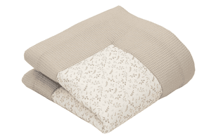 Krabbeldecke  Waffel Motiv Floral Sand 100 x 100 cm