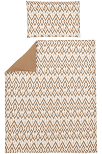 Sängkläder 100 x 135 cm Ikat Sand / Uni Toffee