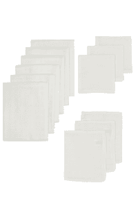 Zestaw startowy muślinu Basic Pakiet 12 sztuk Uni Off white