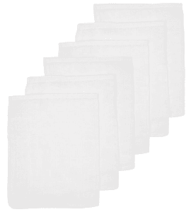 Muslin Washandjes 6-Pack Uni White