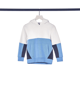 Sweatshirt color bloked hoody light blauw