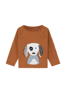 Langarmshirt Hund brown
