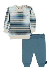 Strickset Shirt und Hose graublau