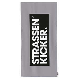 Velourbadetuch Strassenkicker grau-schwarz 75 x 150 cm