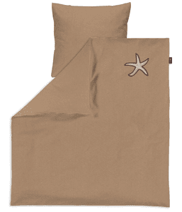 Ropa de cama Starfish taupe/blanco 80 x 80 cm