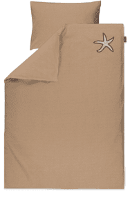 Parure de lit enfant Starfish taupe/blanc 100x135 cm